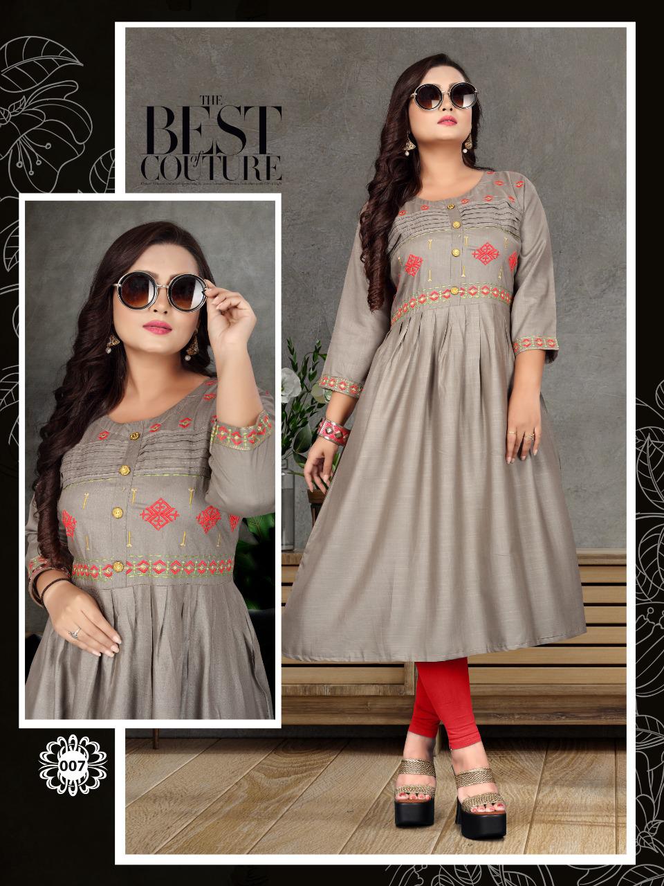 Vanshika 001 Fancy Ethnic Wear Embroidery Kurti Collection